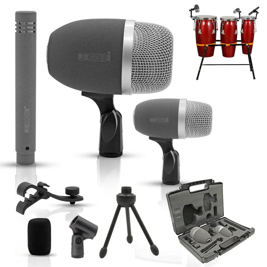 5Core Conga Mic Snare Tom Microphone Drum Kit Condenser XLR Instrument Mics XP